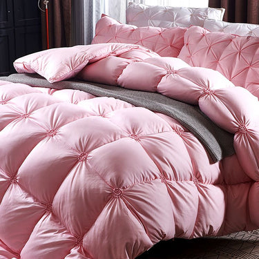 Luxury Pink White Grey Goose Down Comforter Premium Hotel Grade Thick and Super Warm with Floral